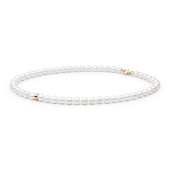 Colier perle naturale albe si argint placat cu aur roz DiAmanti 222-66C-G